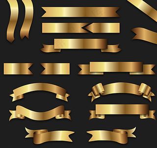 金色丝带图片