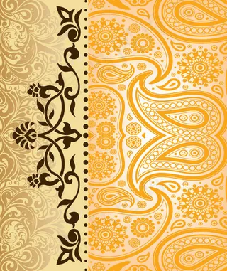 黄色花纹矢量图