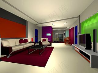 客厅装饰模型图