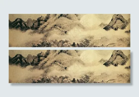 仿米山水图之三图片 仿米山水图之三图片