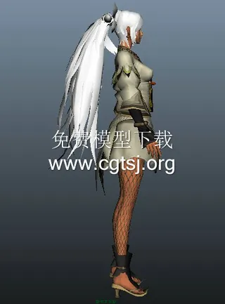 白发丝袜女游戏模型