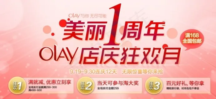 1周年店庆狂欢PSD海报