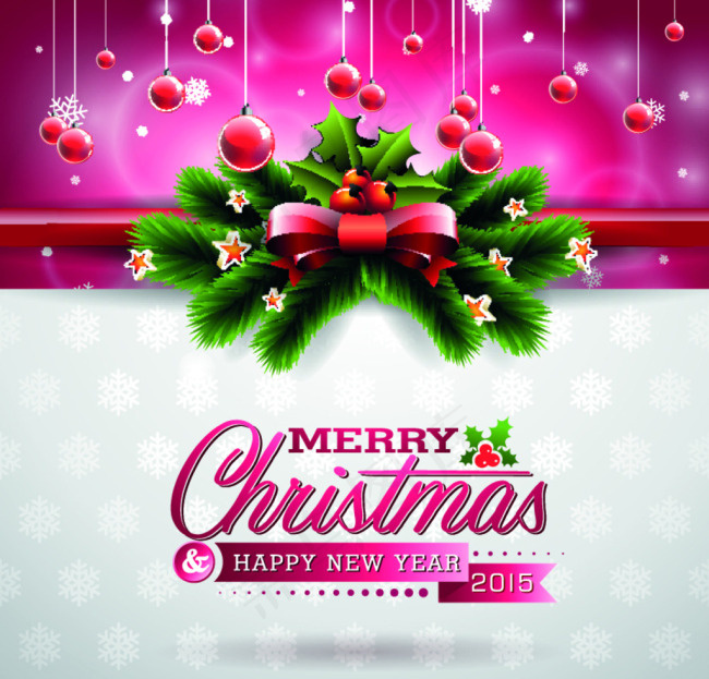 手绘圣诞松树枝