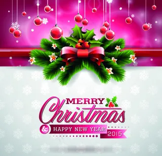 手绘圣诞松树枝