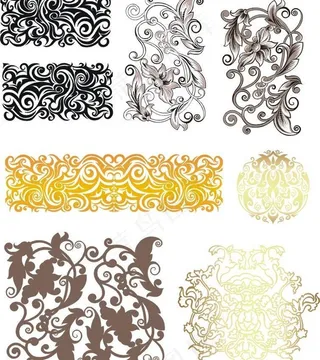 欧式花边花纹矢量图案图片