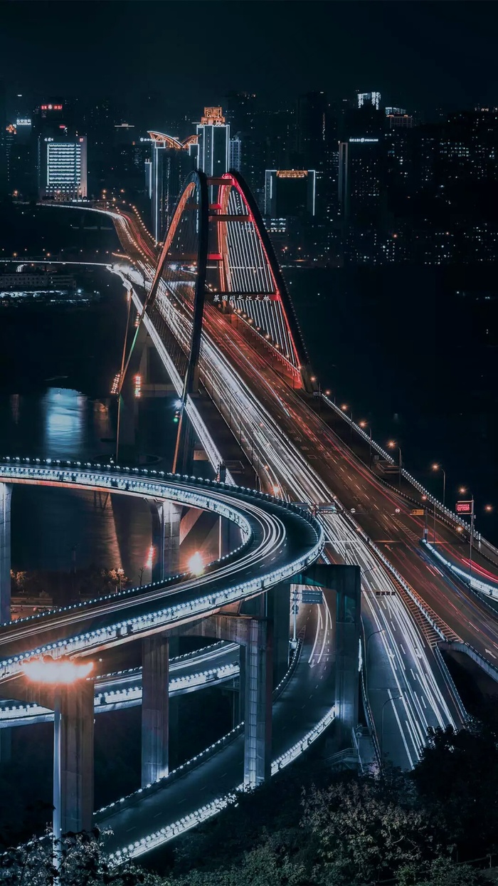 延时拍摄大桥高清摄影图片