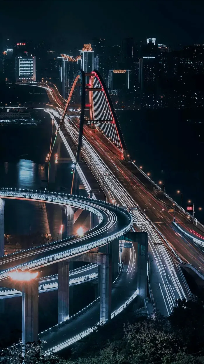 延时拍摄大桥高清摄影图片
