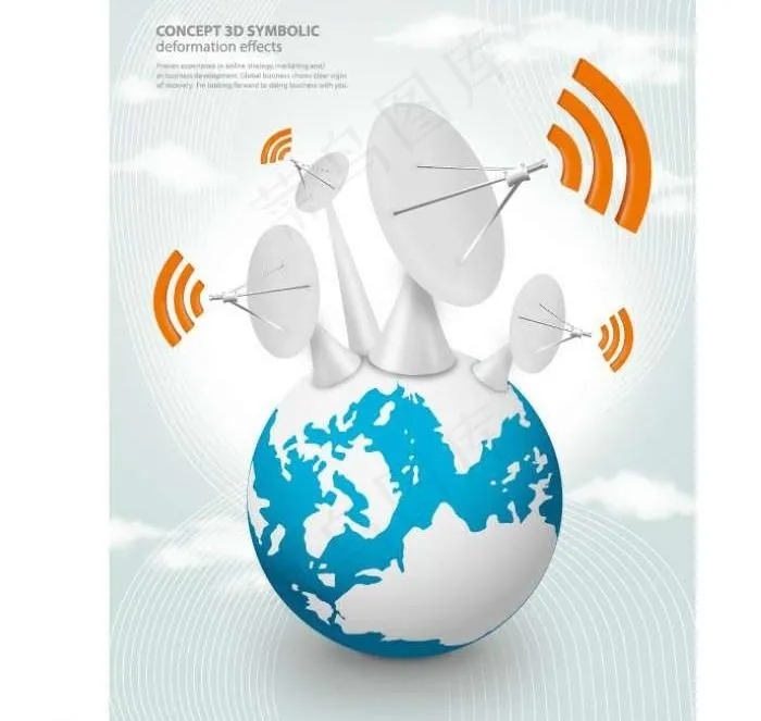 地球卫星图片ai矢量模版下载