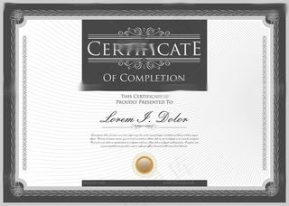 纯黑高档证书设计矢量素材