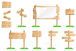 木材的公告标志矢量素材