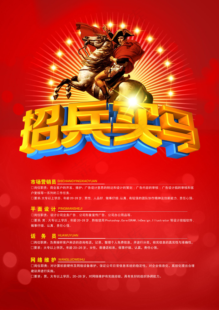 招聘(3508X4961(DPI:300))psd模版下载