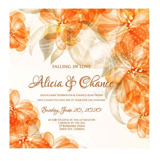 梦幻花朵婚礼主题背景矢量素材