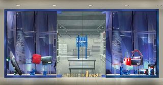 百事皮具包包店门头橱窗装修设计图片