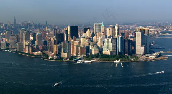 航拍繁华城市街景