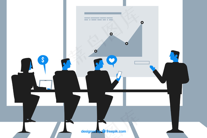 卡通商业精英矢量图片