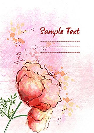 粉色背景与红色花朵