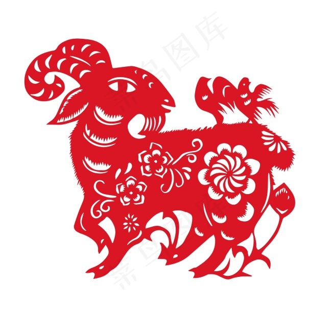 2015羊年新剪纸矢量素材