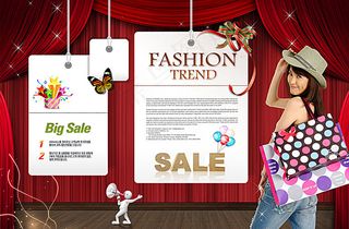 购物美女购物海报