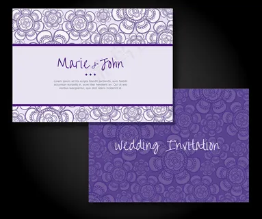 紫色婚礼邀请套