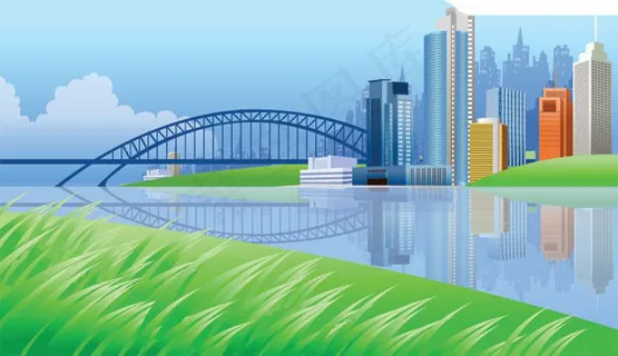 美丽的城市风光矢量素材