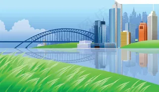 美丽的城市风光矢量素材