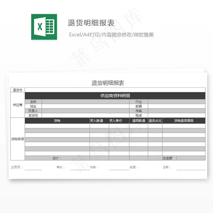 退货明细报表