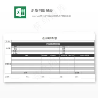 退货明细报表 退货明细报表