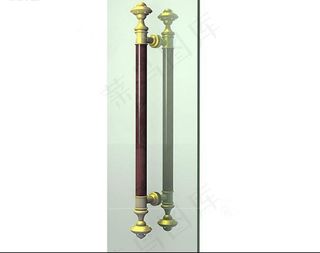 古典玻璃门把手3d模型设计