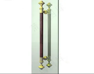 古典玻璃门把手3d模型设计