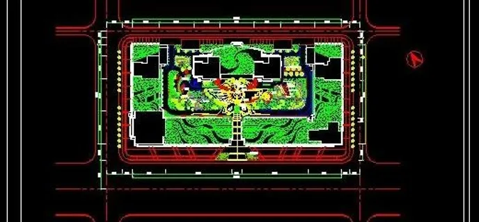 某中心广场绿化规划平面图