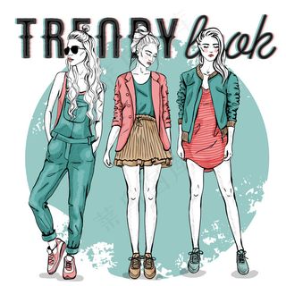 时尚潮流女性插画矢量素材
