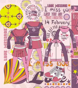 女装休闲运动服装手稿卫衣矢量款式图