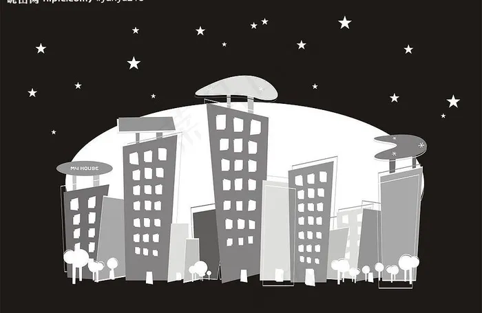 城市图片cdr矢量模版下载