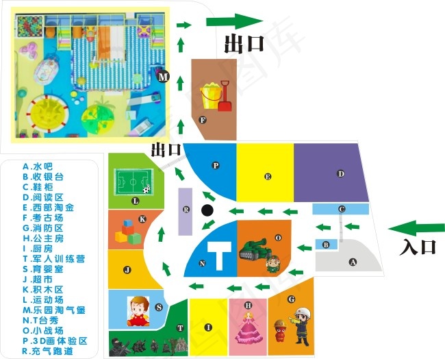 儿童乐园场地图纸cdr矢量模版下载