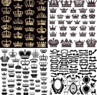 欧式皇冠丝带盾牌图片