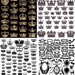 欧式皇冠丝带盾牌图片