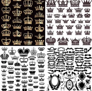 欧式皇冠丝带盾牌图片