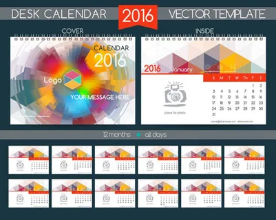 2016猴年日历模板矢量素材V.61