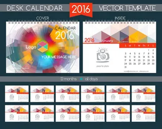2016猴年日历模板矢量素材V.61