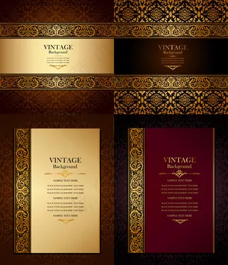 欧洲古典的邀请卡矢量素材