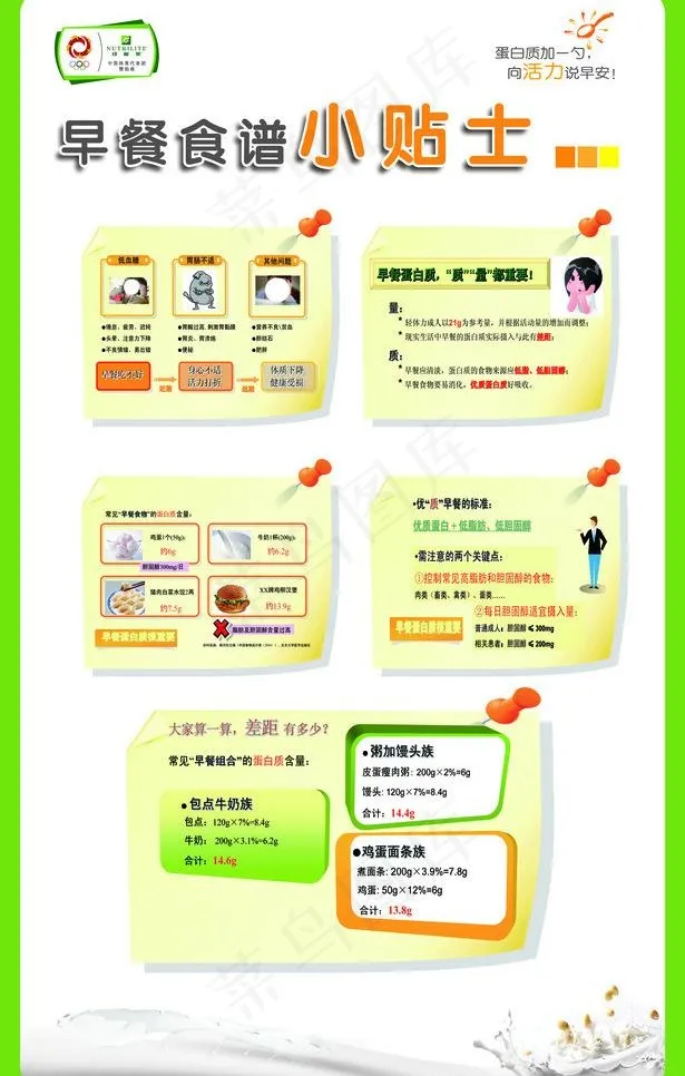 纽崔莱早餐食谱小贴士图片psd模版下载