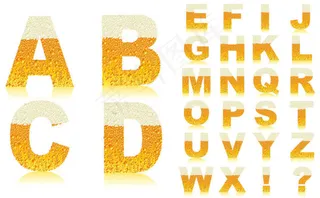 啤酒花英文字体矢量素材