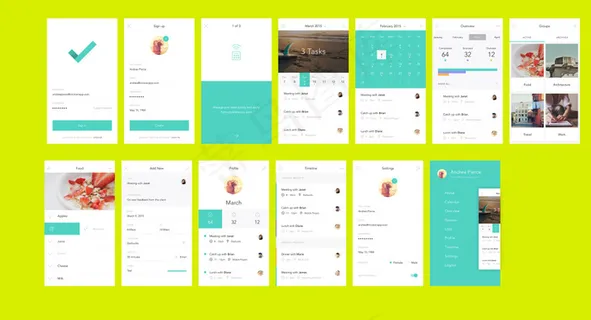 清爽风格APP简易UI版面设计 清爽风格APP简易UI版面设计
