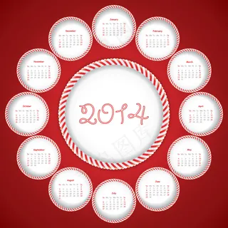 卡通粉红2014日历