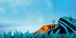 手绘风景插画海报展板背景素材