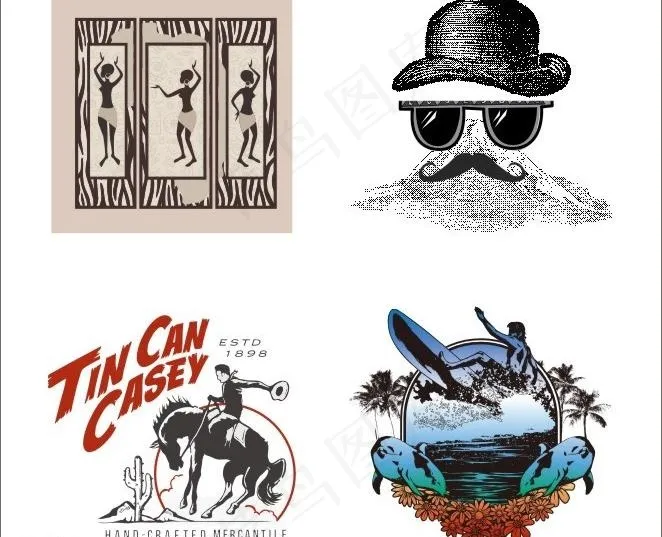 异域非洲马 印花图片cdr矢量模版下载