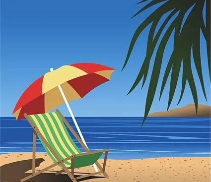 夏日沙滩矢量素材