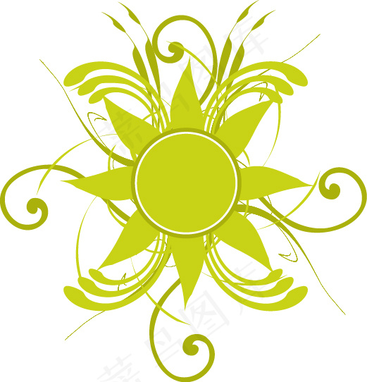 简单动感清新太阳花花花纹矢量素材