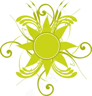 简单动感清新太阳花花花纹矢量素材