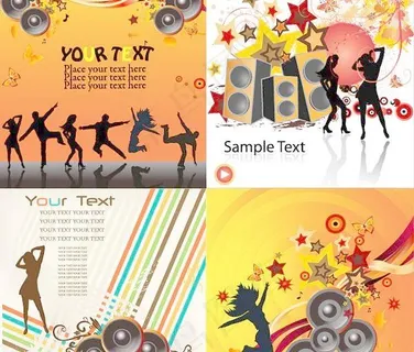 音乐背景潮流设计矢量图